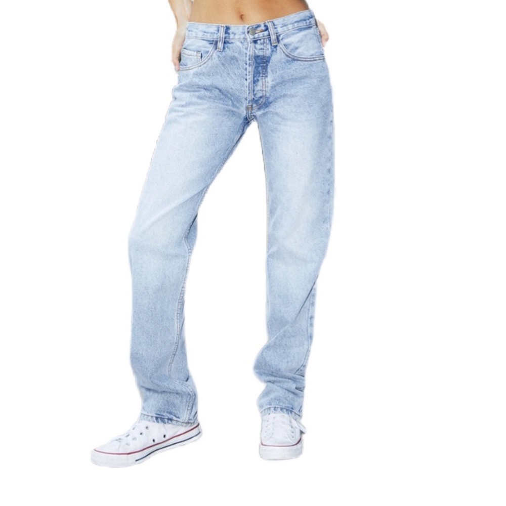 John Galt Light Indigo Mid Rise Straight Leg Jeans Size S 28” Waist